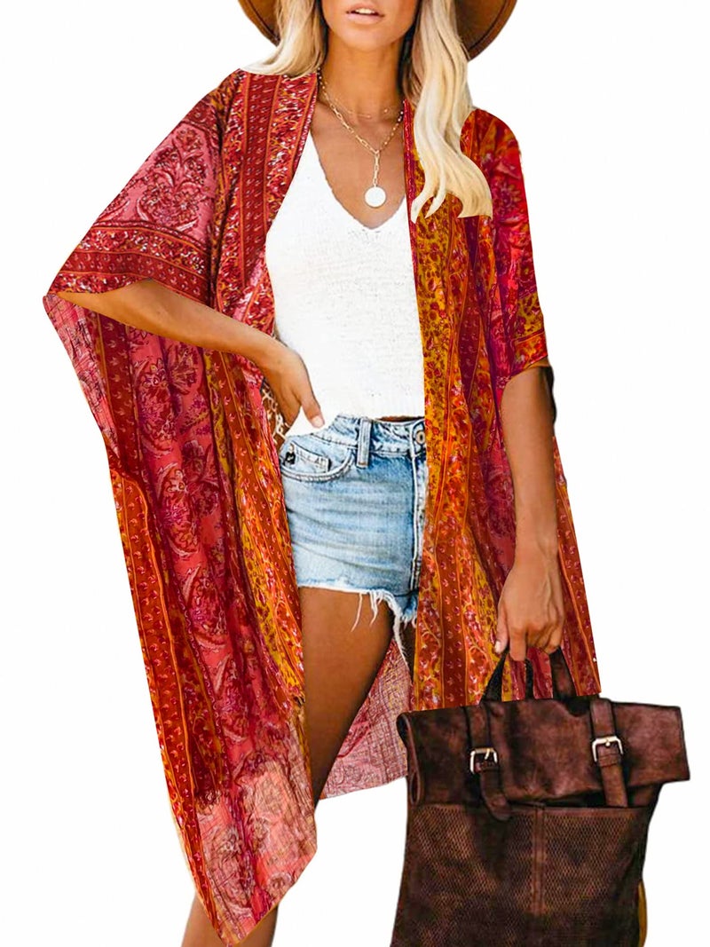 Breezy Lane Beach Coverup for Women Boho Clothes Summer Kimono Cardigans Swimsuit Cover Up for Vacation Holiday - Image 1